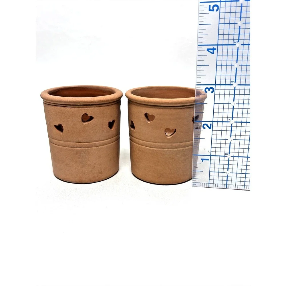 Mary Emmerling Collection Terracotta Container Heart‎ Cutout Rare Taiwan Rare
